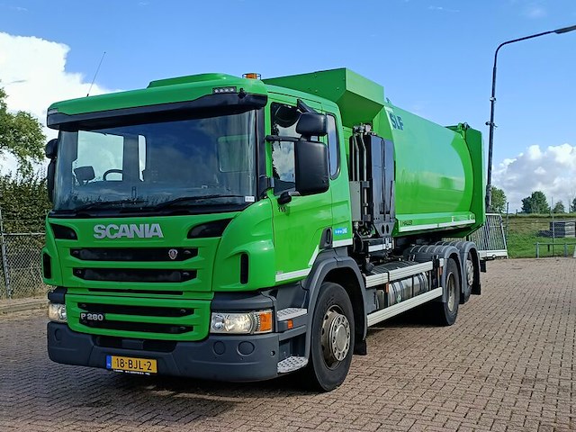 Vuilniswagen, scania, p280 6x2 opbouw haller zijlader zoeller, 2017 - afbeelding 2 van  33