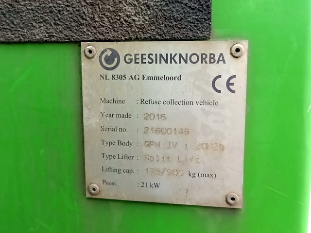 Vuilniswagen, scania, p280 achterlader geesinknorba gpm iv i 20h2025, 2016 - afbeelding 14 van  37