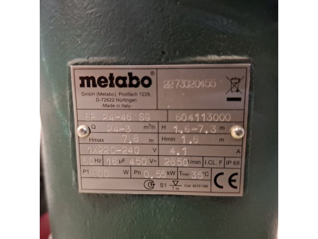 Vuilwaterpomp metabo, sp24-46 sg - afbeelding 4 van  4