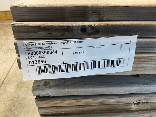Vuren achterhout geïmpregneerd 420x5,5x2,8 cm (150x) - afbeelding 8 van  8