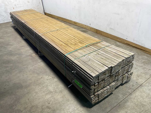 Vuren achterhout geïmpregneerd 450x5,5x2,8 cm (150x) - afbeelding 1 van  7