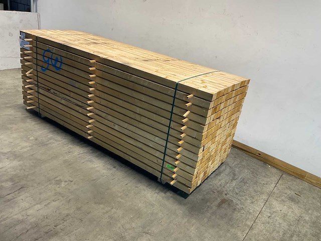 Vuren balk 300x9x6.6 cm (63x) - afbeelding 1 van  7