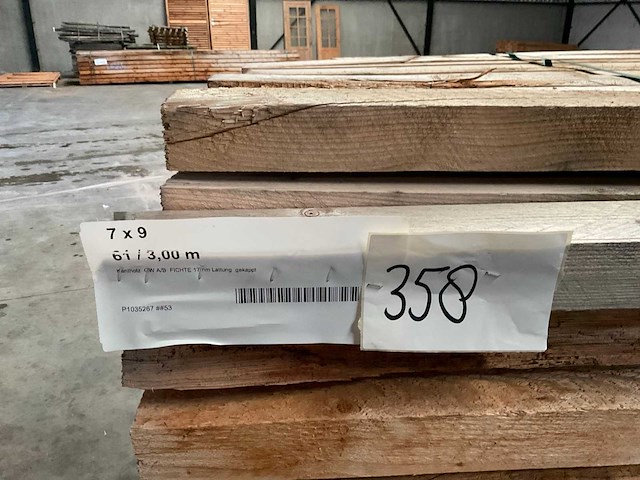 Vuren balk 300x9x7 cm (60x) - afbeelding 4 van  8