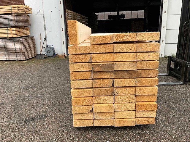 Vuren balk 400x25x8,8cm (10x) - afbeelding 4 van  5