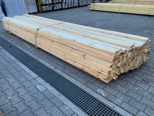 Vuren balk 4800x75x45mm (114x) - afbeelding 1 van  4