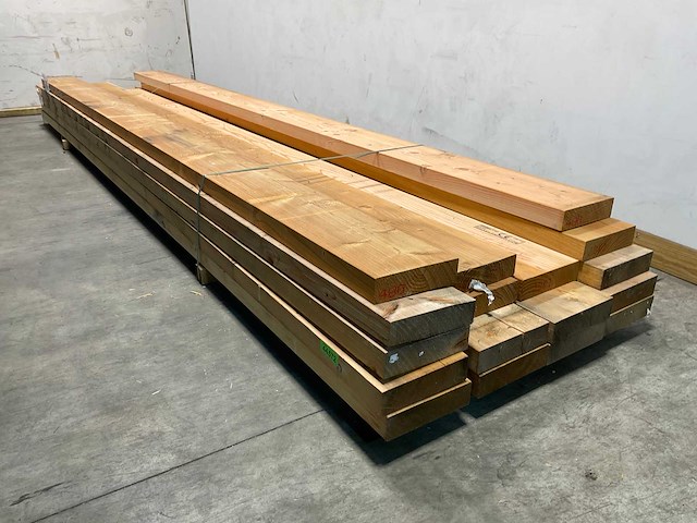 Vuren balk 480x26,5x7,5 cm (9x) - afbeelding 4 van  5