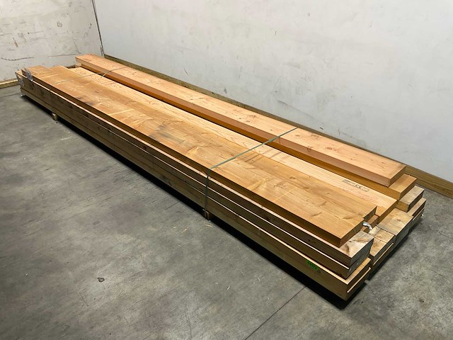 Vuren balk 480x26,5x7,5 cm (9x) - afbeelding 1 van  5