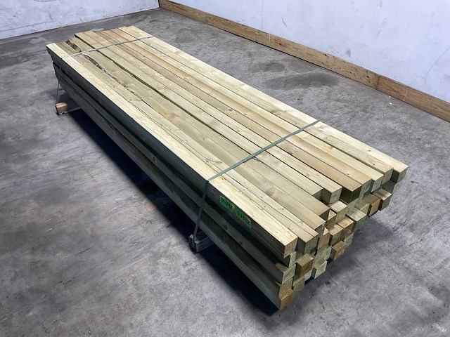 Vuren balk geschaafd - 270x7x7 cm (52x) - afbeelding 1 van  8