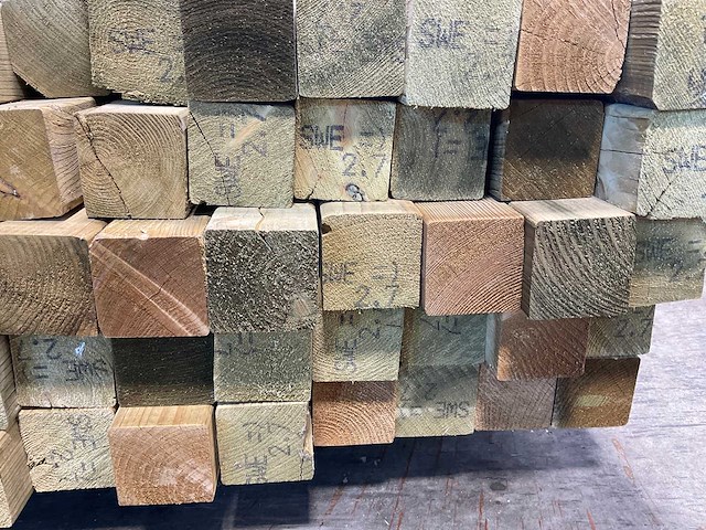 Vuren balk geschaafd - 270x7x7 cm (52x) - afbeelding 6 van  8