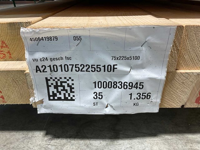 Vuren balk geschaafd - 510x22x7 cm (18x) - afbeelding 8 van  8