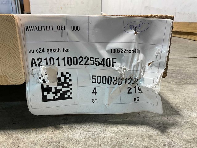 Vuren balk geschaafd - 540x22,5x10 cm (4x) - afbeelding 2 van  2