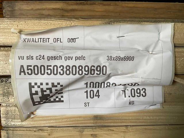 Vuren balk geschaafd - 690x8,9x3,8 cm (50x) - afbeelding 4 van  4