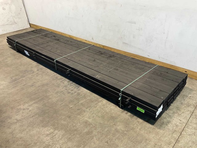 Vuren balk geschaafd zwart 400x16x4,5 cm (54x) - afbeelding 1 van  6