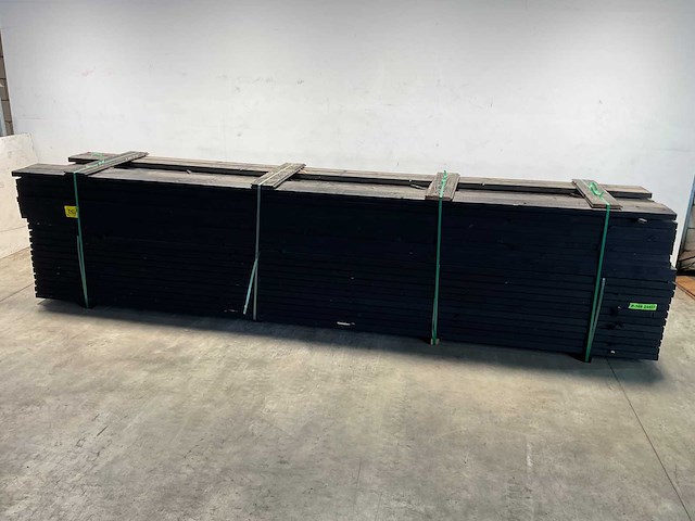 Vuren balk geschaafd zwart 500x16x4,5 cm (25x) - afbeelding 1 van  4
