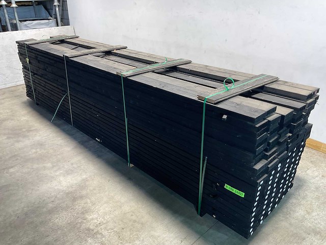 Vuren balk geschaafd zwart 500x16x4,5 cm (25x) - afbeelding 2 van  4