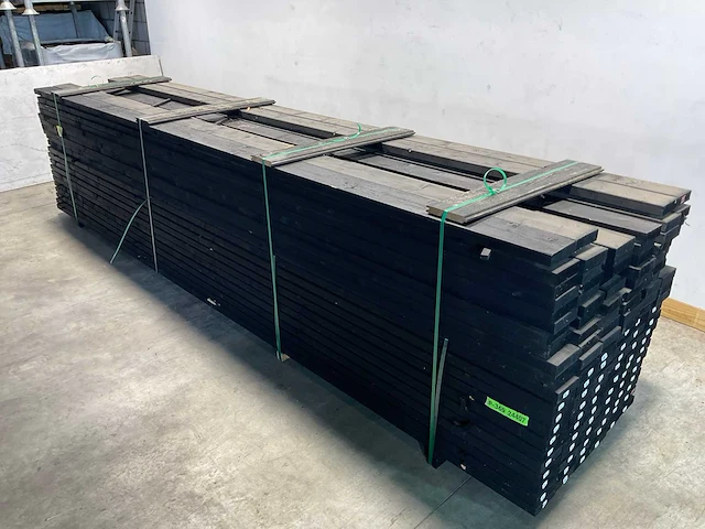 Vuren balk geschaafd zwart 500x16x4,5 cm (25x) - afbeelding 2 van  7
