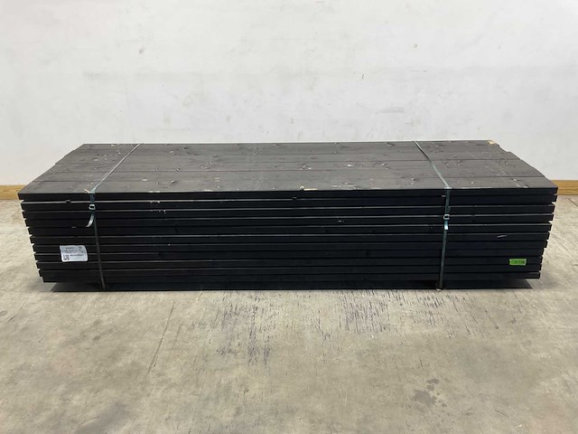 Vuren balk geschaafd zwart geïmpregneerd 300x16x4,5 cm (60x) - afbeelding 2 van  6