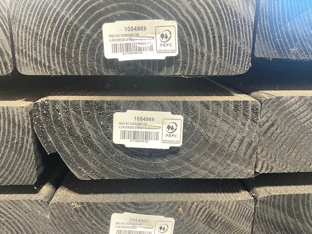 Vuren balk geschaafd zwart geïmpregneerd 330x12x4,5 cm (50x) - afbeelding 8 van  8