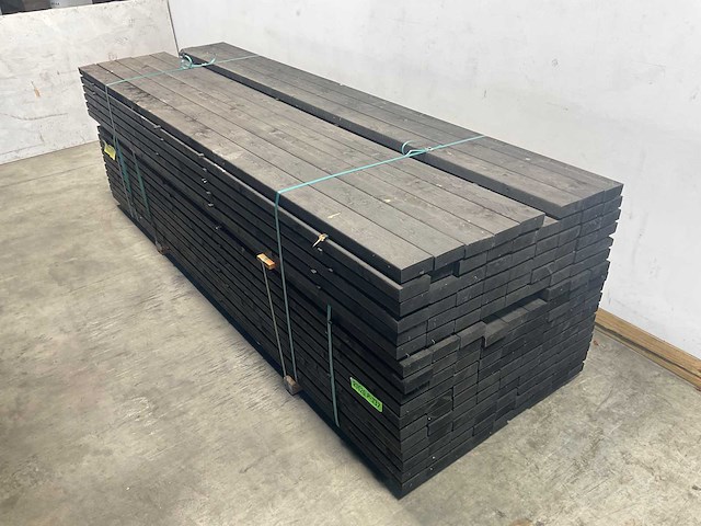 Vuren balk geschaafd zwart geïmpregneerd 330x12x4,5 cm (50x) - afbeelding 1 van  8