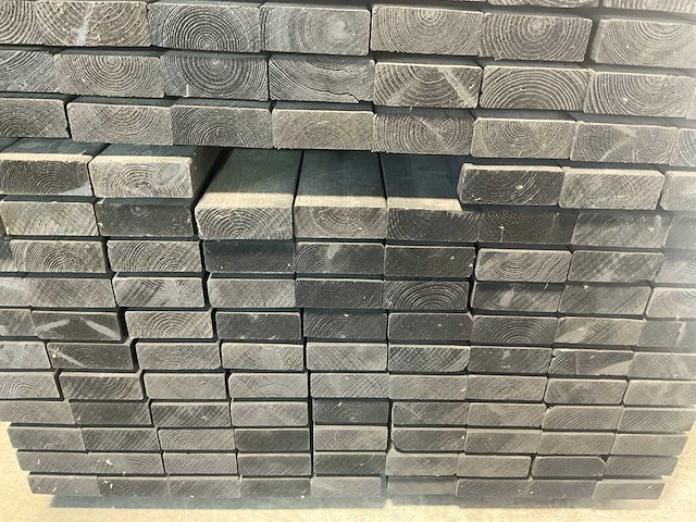 Vuren balk geschaafd zwart geïmpregneerd 330x12x4,5 cm (50x) - afbeelding 6 van  8