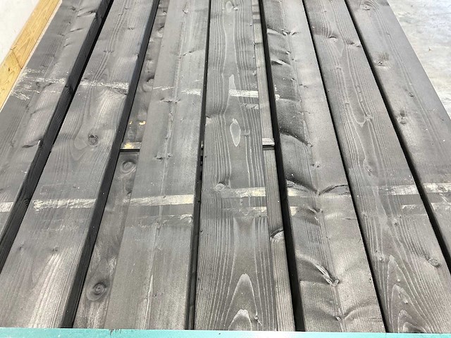 Vuren balk geschaafd zwart geïmpregneerd 400x12x4,5 cm (30x) - afbeelding 4 van  7