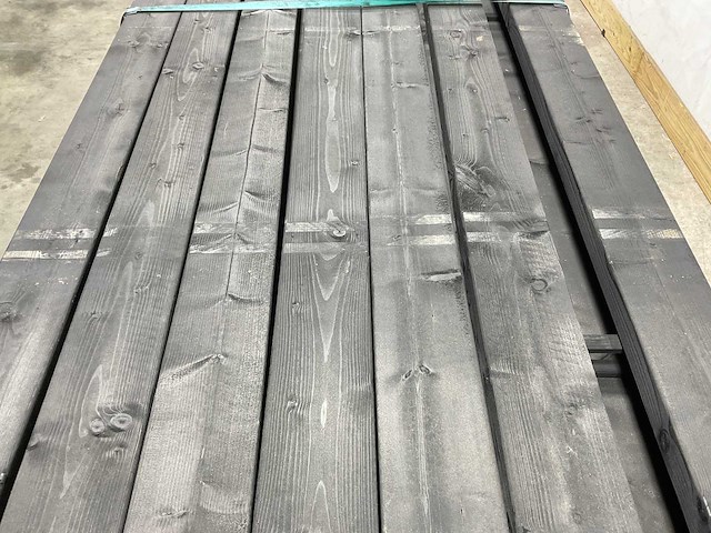 Vuren balk geschaafd zwart geïmpregneerd 400x12x4,5 cm (30x) - afbeelding 3 van  7