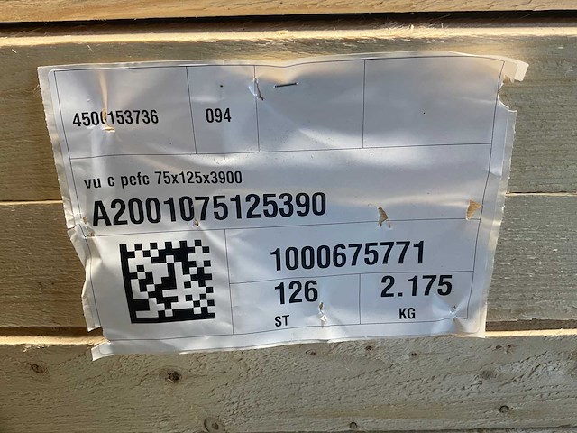 Vuren balk ruw - 390x12,5x7,5 cm (25x) - afbeelding 8 van  8