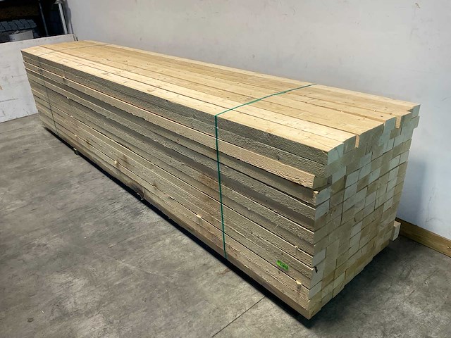 Vuren balk ruw 510x12,5x7,5 cm (10x) - afbeelding 1 van  5