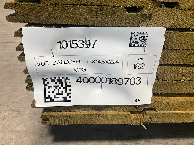 Vuren banddeel groen geïmpregneerd 224x14,5x1,8 cm (150x) - afbeelding 5 van  6