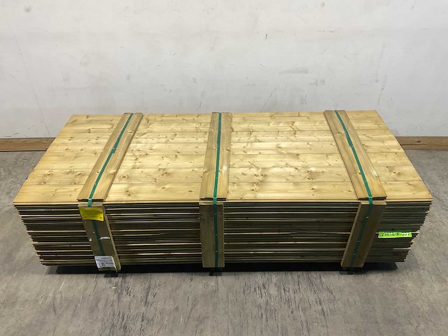 Vuren banddeel groen geïmpregneerd 224x14,5x1,8 cm (150x) - afbeelding 1 van  2