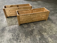 Vuren bloembak geïmpregneerd - 125x40x44 cm (2x) - afbeelding 1 van  6