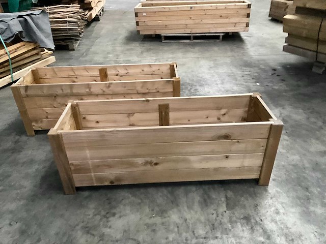 Vuren bloembak geïmpregneerd - 125x40x44 cm (2x) - afbeelding 3 van  6