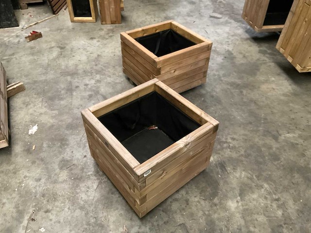 Vuren bloembak geïmpregneerd - 50x50x44 cm (2x) - afbeelding 1 van  3