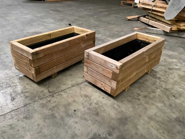 Vuren bloembak geïmpregneerd - 70x40x35 cm (2x) - afbeelding 1 van  7