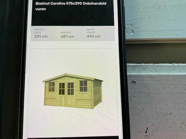 Vuren blokhut "caroline" - 380x175x230 cm - afbeelding 13 van  14