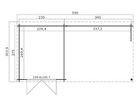Vuren blokhut "flora" - 570x275x230 cm - afbeelding 7 van  22