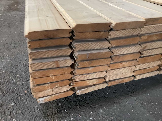 Vuren blokhut profiel 28x145x5400 mm (63x) - afbeelding 2 van  2