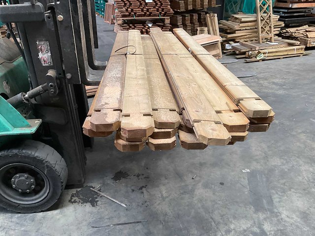 Vuren blokhutprofiel geïmpregneerd - 200x13,5x3,3 cm (20x) - afbeelding 1 van  4