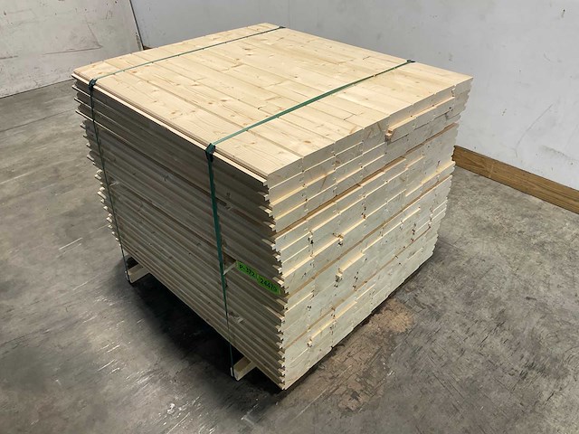 Vuren blokhutprofiel geschaafd 120x14,4x4,5 cm (147x) - afbeelding 1 van  10