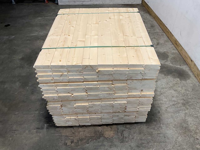 Vuren blokhutprofiel geschaafd 120x14,4x4,5 cm (147x) - afbeelding 4 van  10