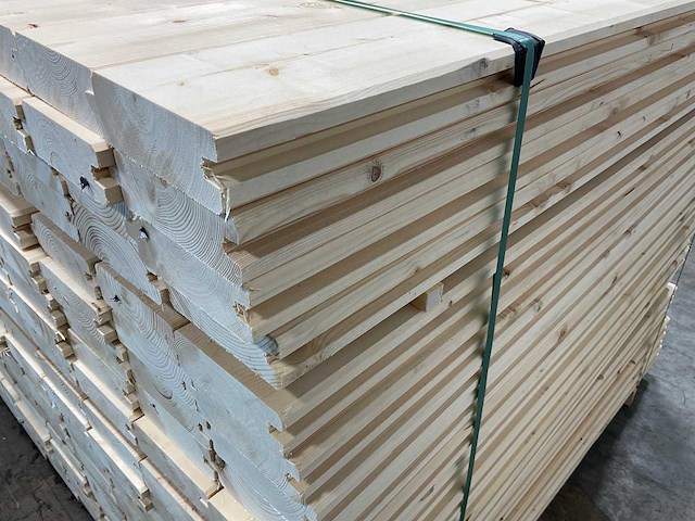 Vuren blokhutprofiel geschaafd 120x14,4x4,5 cm (147x) - afbeelding 8 van  10