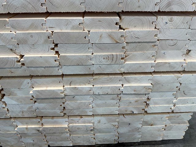 Vuren blokhutprofiel geschaafd 120x14,4x4,5 cm (147x) - afbeelding 10 van  10