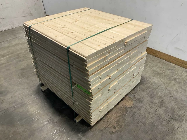 Vuren blokhutprofiel geschaafd 120x14,4x4,5 cm (147x) - afbeelding 1 van  10