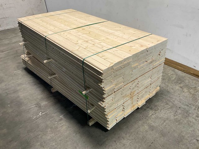 Vuren blokhutprofiel geschaafd 209x14,5x4,5 cm (57x) - afbeelding 1 van  9