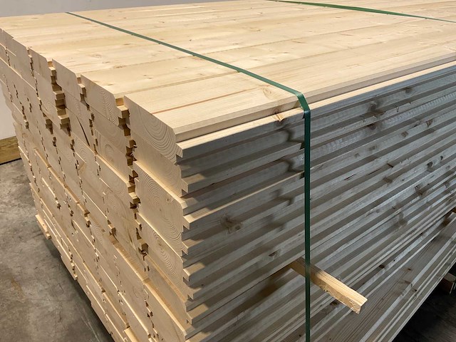 Vuren blokhutprofiel geschaafd 209x14,5x4,5 cm (57x) - afbeelding 6 van  9