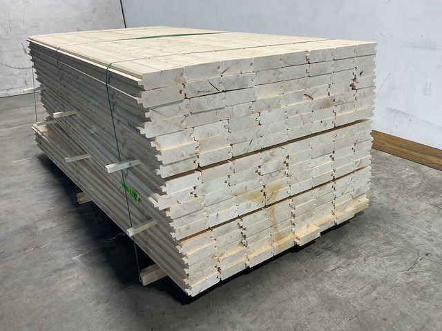 Vuren blokhutprofiel geschaafd 209x14,5x4,5 cm (75x) - afbeelding 2 van  6