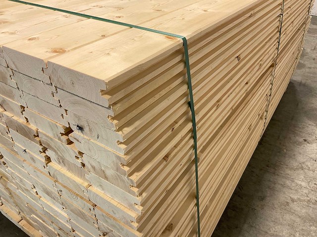 Vuren blokhutprofiel geschaafd 209x14,5x4,5 cm (75x) - afbeelding 5 van  6