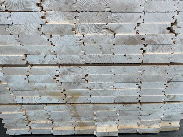 Vuren blokhutprofiel geschaafd 209x14,5x4,5 cm (75x) - afbeelding 6 van  6