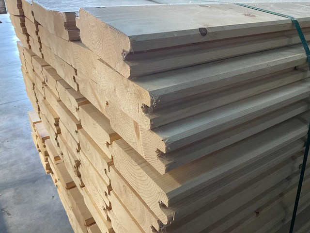 Vuren blokhutprofiel geschaafd 329x14,5x4,5 cm (50x) - afbeelding 4 van  5