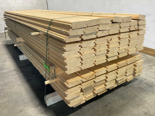 Vuren blokhutprofiel geschaafd 329x14,5x4,5 cm (50x) - afbeelding 4 van  7